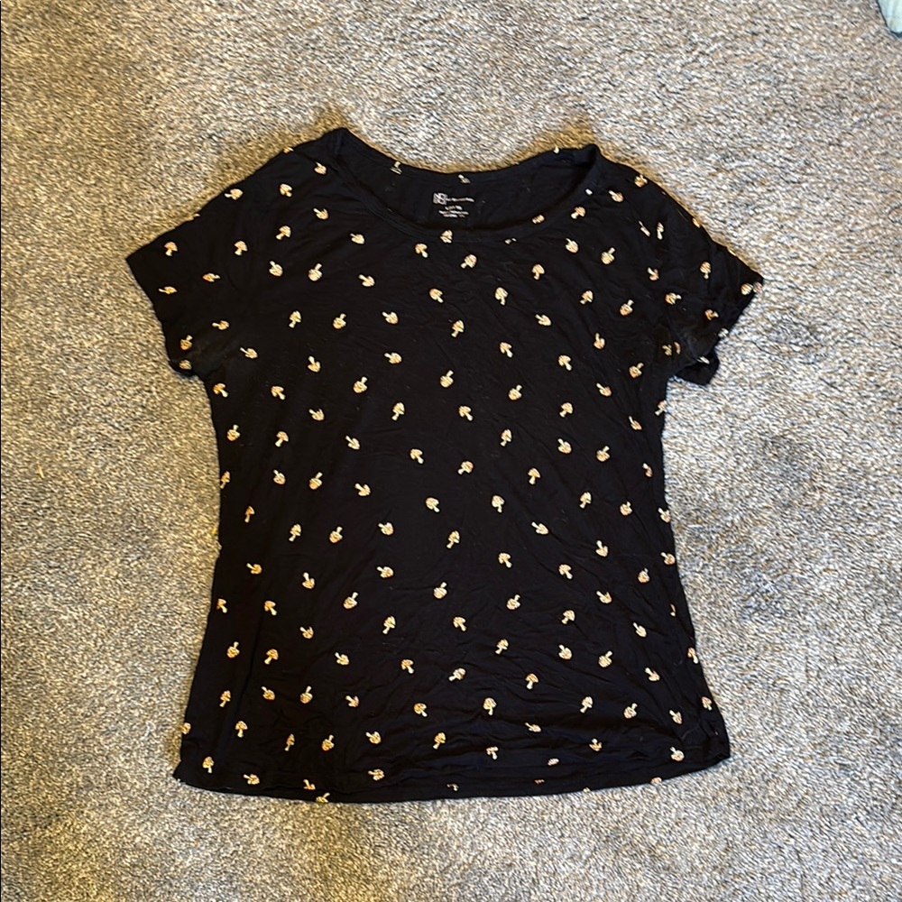 Women's Black Mushroom Top